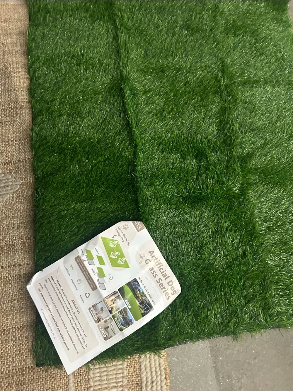 Artificial Grass Turf Mat - Green -